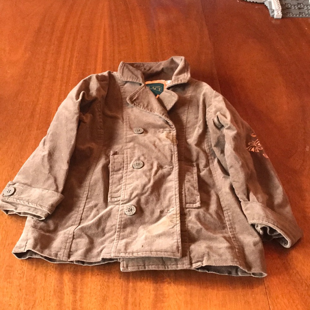Children’s gray/brown jacket with pink inside